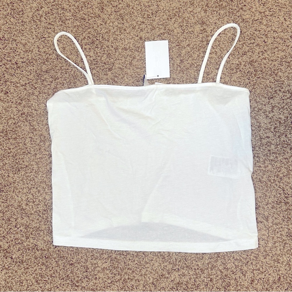 Womens H&M White Cropped Tank
